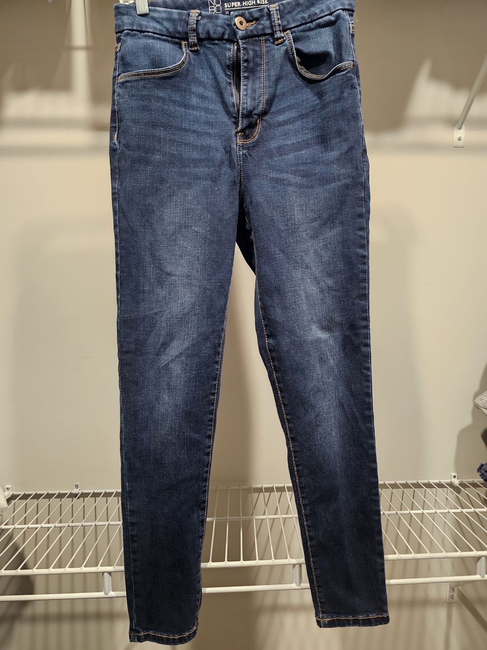 No Boundaries Dark Blue Kids High-Rise Skinny Jeans L2*